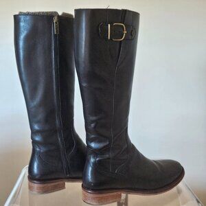 Ted & Muffy/Duo Black Leather Over the Knee Boots